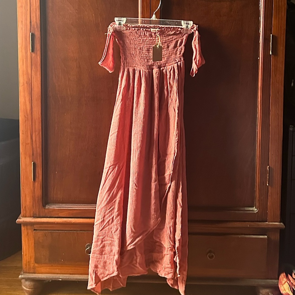 Elegant Pink Off-Shoulder Dress